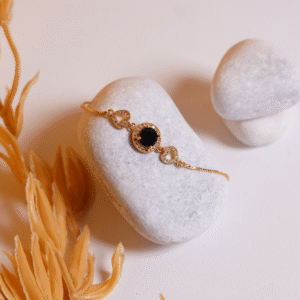 Black Elegance Gold Plated Bracelet