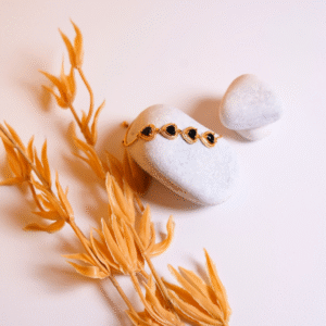 Black Teardrop Gold Plated Bracelet