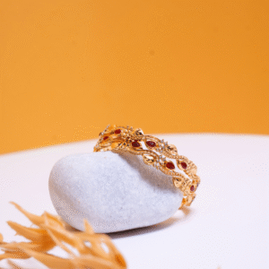 Royal Red Stone Gold Bangles